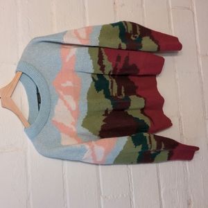 Wild Fable Cozy Knit Sweater with Landscape Pattern XXL